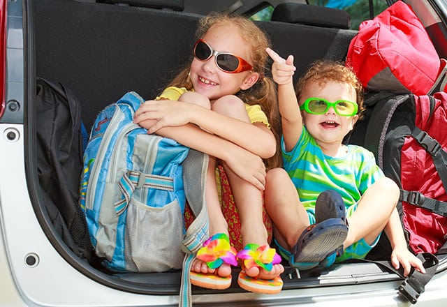children in bathing suits excited to get to Disney World Resorts